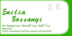 emilia bossanyi business card
